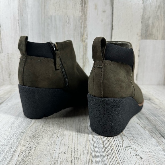 NEW Dr. Scholls Women's Berklie Green Black Wedge Ankle Boots #1369 - Picture 10 of 13